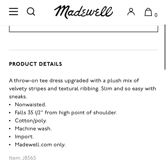 Madewell Texture & Thread Velvet Striped Tee Dress blue white - Picture 4 of 7